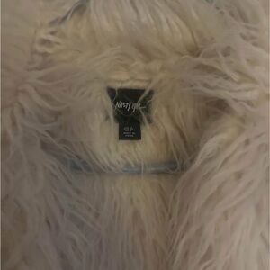 Nasty Gal Cream Shaggy Faux Fur Jacket